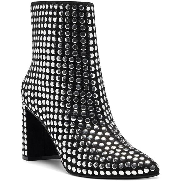 Inc Shoes - INC Womens Anila 3 Studded Pointed Toe Booties Black 7 Medium
